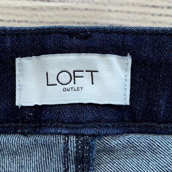 LOFT Outlet Jeans 28 6 Curvy Skinny Dark Wash Button Fly Inseam 27.5" - Picture 6 of 8